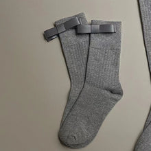 womens coquette aesthetic gray ankle socks with bow