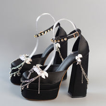womens satin platform heels black medusa pumps holy revelation high heel shoes prom wedding unique shoes