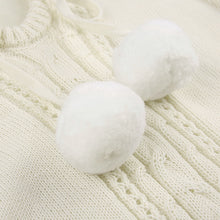 Kawaii Aesthetic Coquette Dollette Winter Knit Pom Pom Dress