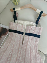 Kawaii Blackpink Jennie Korean Aesthetic Coquette Dollette Pink Tweed Mini Dress