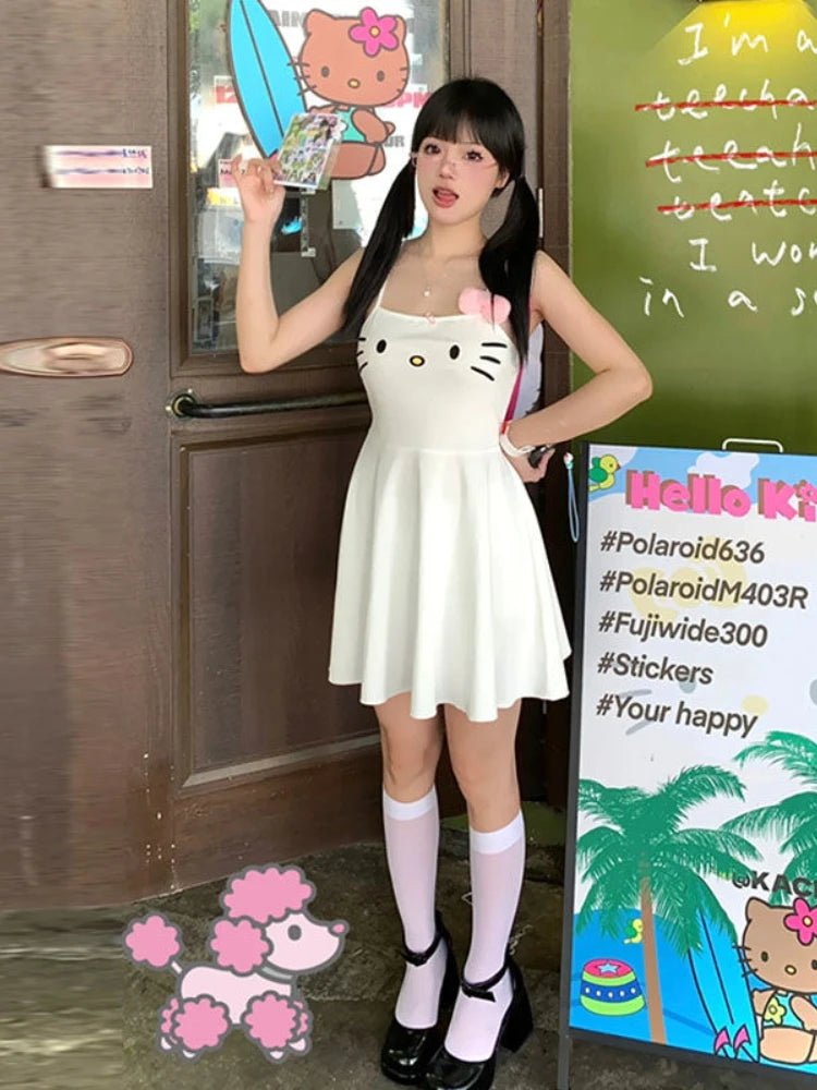 Womens Kawaii Fashion Hello Kitty Dress White – The Kawaii Factory Womens Kawaii Fashion Hello Kitty Dress White – The Kawaii Factory