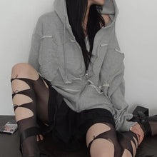 korean fashion aesthetic clothes oversized gray hoodie womens