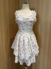 Kawaii Aesthetic Coquette Dollette Floral Print Corset Dress