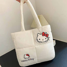 white hello kitty puffer bag