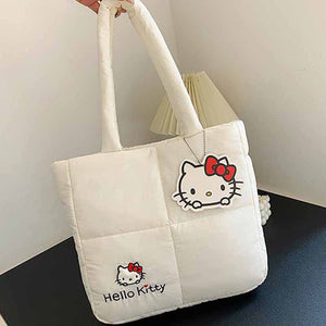 white hello kitty puffer bag