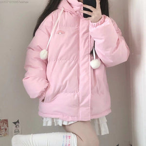 Kawaii Aesthetic My Melody Baby Pink Down Jacket Puffer Jacket