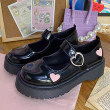 Harajuku Kawaii Aesthetic Coquette Pink Heart Mary Jane Shoes