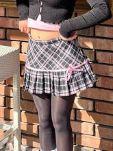 Harajuku Kawaii Fashion Y2K Gyaru Black Pink Plaid Mini Skirt