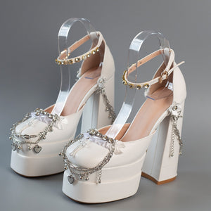 womens bridal alternative wedding shoes for bride high heel platform shoes medusa pumps 