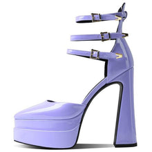 womens platform pointed toe heels pumps shoes lilac light purple high heels