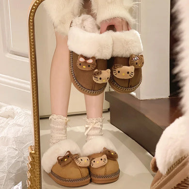 adult womens faux fur hello kitty ugg slippers 