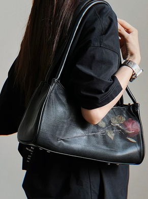 womens 2024 fall purses romantic goth fashion black shoulder bag