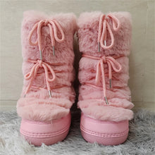 womens aesthetic shoes pink snow boots fuzzy winter boots ladies ski boots