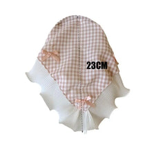 womens cottage core aesthetic pink gingham head scarf