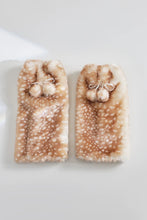 womens deer print fur leg warmers