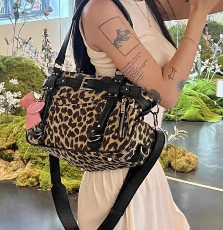 Leopard Y2K Animal Print Shoulder Bag