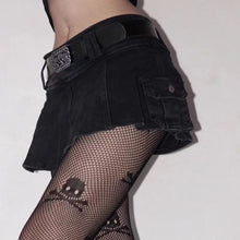 womens rockstar girlfriend aesthetic punk goth mini skirt outfits