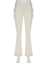 womens y2k aesthetic clothes low rise flare yoga pants beige off white