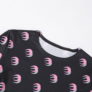 womens black crescent moon long sleeve shirt