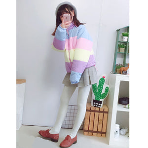 kawaii clothes womens pastel puffer jacket 