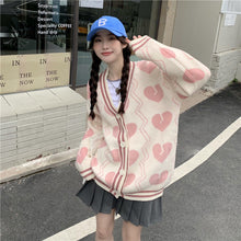 Harajuku Japanese Fashion Oversized Broken Heart Knit Cardigan