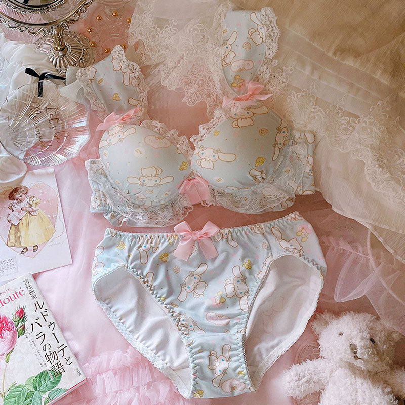 kawaii lingerie cinnamoroll bra and panties 2 piece set