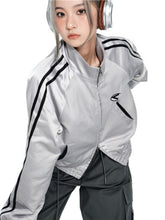 Y2K Cyber Fairy Grunge Aesthetic Acubi Gray Sports Jacket