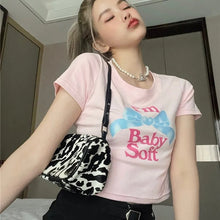 Harajuku Kawaii Fashion Y2K Aesthetic Coquette Dollete Baby Soft Graphic Tshirt