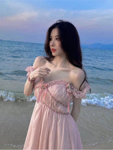 Kawaii Aesthetic Coquette Dollette Mermaidcore Summer Pink Midi Dress