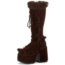chocolate brown fur boots
