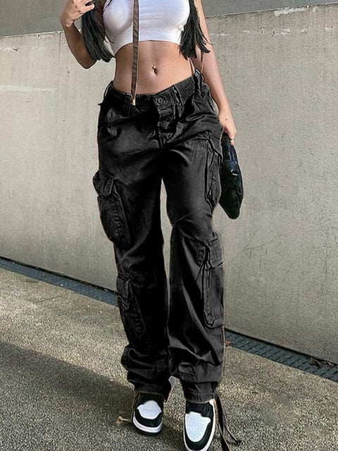 Korean Style Y2K Gorpcore Aesthetic Cargo Pants Jeans – The Kawaii Factory