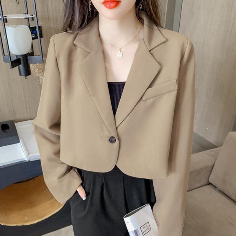 BADEE★韓国★人気★Cropped String Blazer 2色 Stretchable Cropped Blazer | Cropped Blazers Women | Blazer