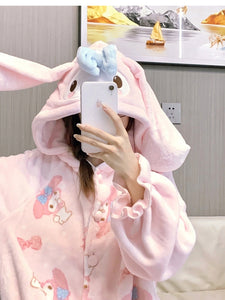 pink my melody bunny ears pajama cape dress