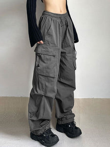 womens gray cargo trousers
