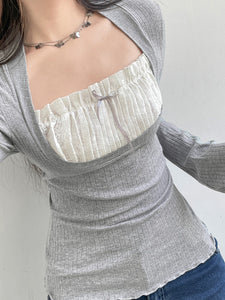 womens long sleeve gray milkmaid top white lace tank top cowl neck gray sweater