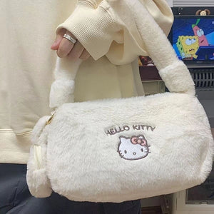 womens kawaii outfits white hello kitty plush handbag purse