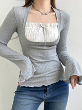 coquette outfits gray milkmaid top