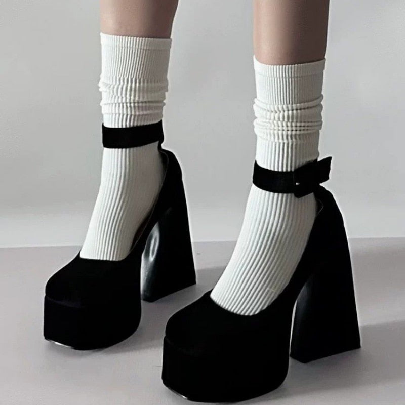 Gretchen Black Textile Shiny Women's Platform Heels | Call It Spring Canada