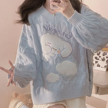 Kawaii Fashion Aesthetic Cinnamoroll Sleeping Baby Blue Sweater