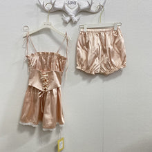 Coquette Fashion Korean Off Duty Ballerina Aesthetic Powder Pink Satin Dress Shorts Set