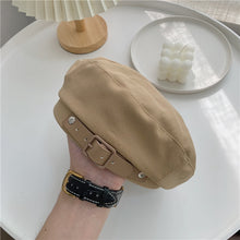 Harajuku Korean Fashion Leather Belt Beret (Milk Tea Brown)