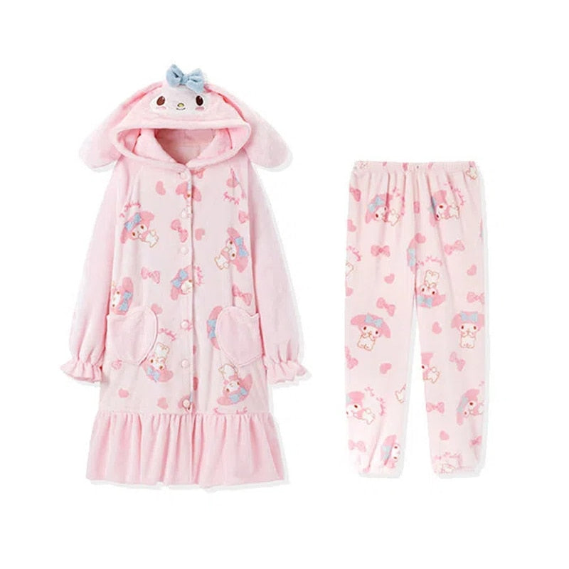 Kawaii Aesthetic Sanriocore Pink My Melody Pajama Set – The