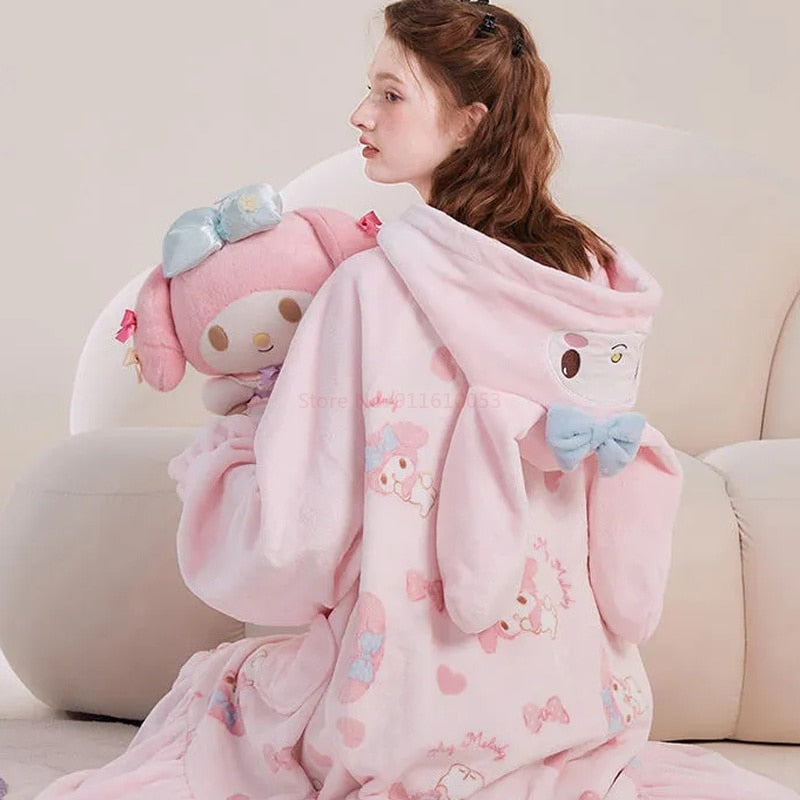 Kawaii Aesthetic Sanriocore Pink My Melody Pajama Set