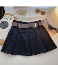 Harajuku Kawaii Fashion Aesthetic Brown Mini Micro Skirt with Leather Belt