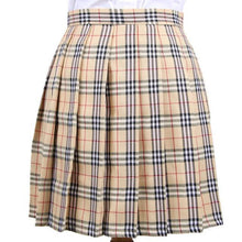 Harajuku Japanese School Uniform Beige Plaid Pleated Skirt