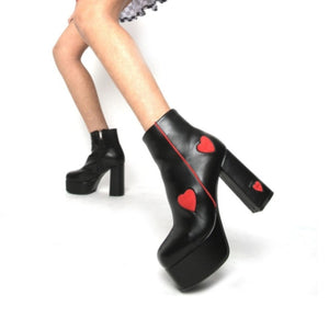 black heart gogo boots for women