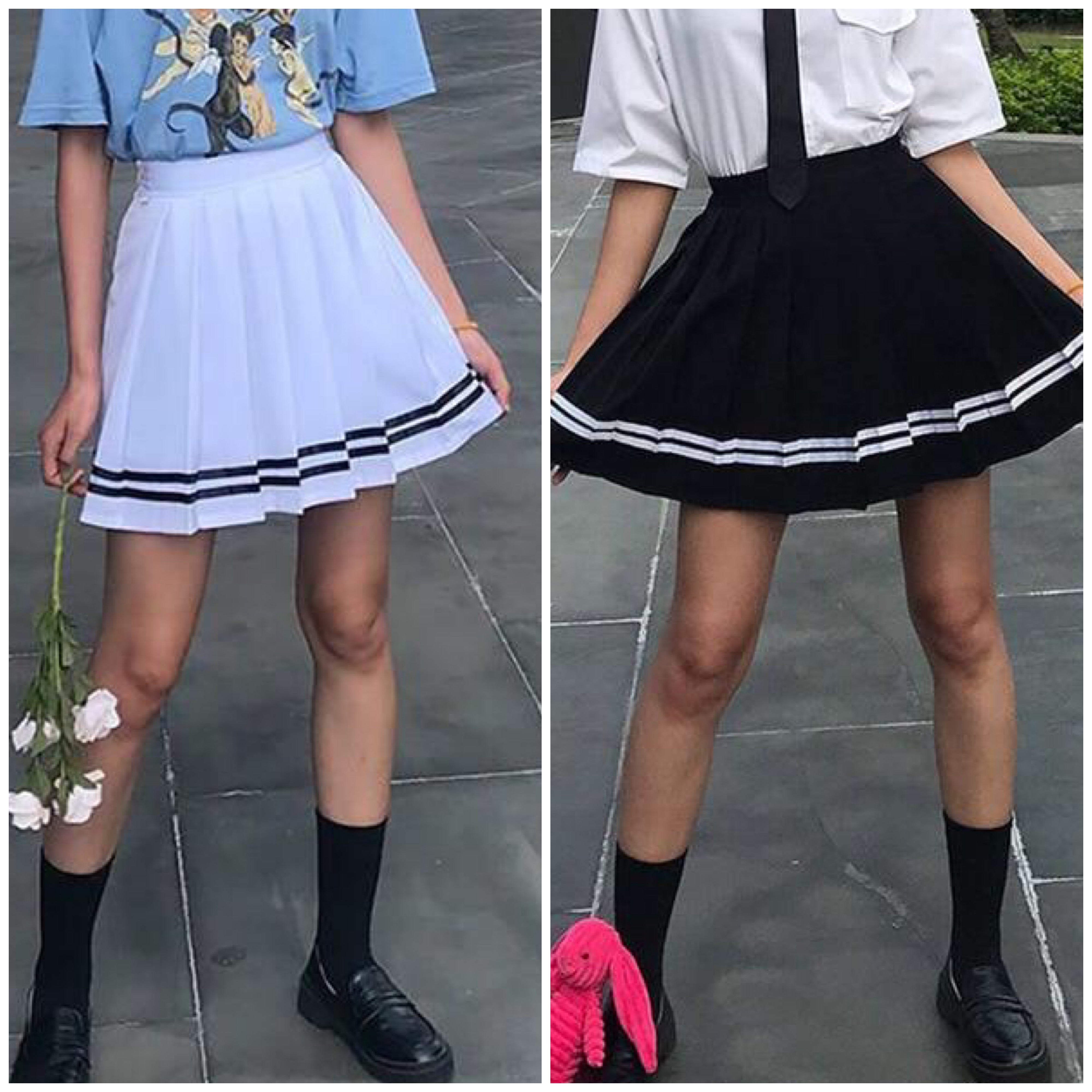 White skirt school clearance outfit