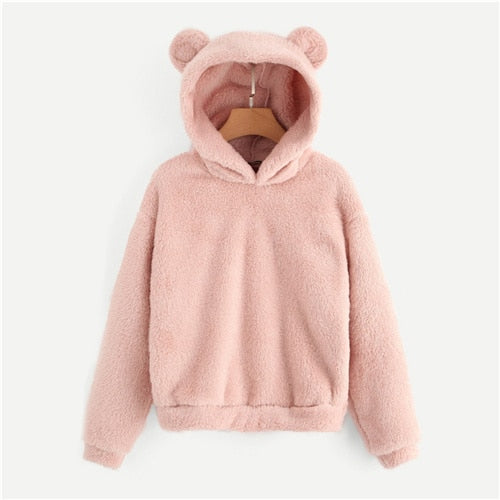 日本未入荷RADINEOのA FLUFFY BEAR HOODIE 全3色 Aobiono Women Kawaii Bear Ears Hoodie Fleece Jacket Plush