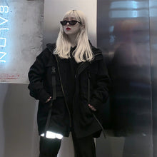 K-pop Aesthetic Streetstyle Cyber Y2K Techwear Acubi Buckle Strap Black Jacket