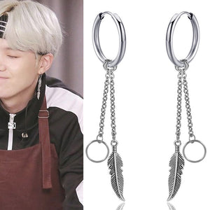 BTS Suga Feather Earrings